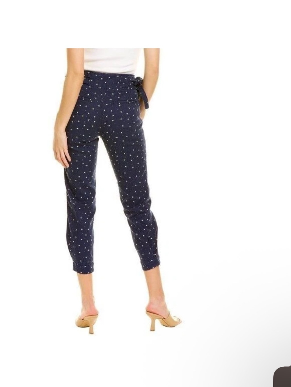 Something Ny Cotton Sydney Side Tie Denim Ankle Navy/Floral Jean Sz 4 NWT! - Picture 2 of 7